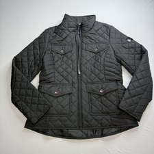 Tommy Hilfiger Women's Sz S Quilted Jacket Coat Black With Pockets
