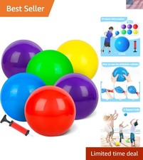6PCS Playground Ball, 8.5 Inches Inflatable Rubber Kickball Dodgeballs for Ki...