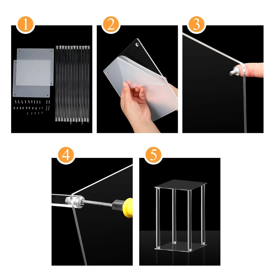 4 Pieces Tall Acrylic Vase Wedding Centerpieces Clear Flower Stand Column Geo... - Image 3 of 4