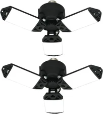 2Pack 80W LED Garage Light, 8000 Lumen Ceiling Lights with 3 Adjustable Panels, 