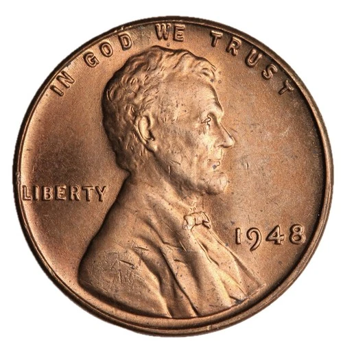 GEM BU 1948 LINCOLN WHEAT CENT PENNY - LOTS OF RED - *UPGRADE YOUR ALBUM!*