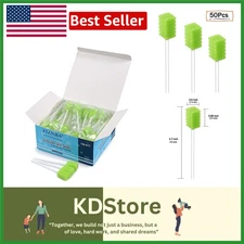 50 Pack Disposable Oral Swabs, Sterile Dental Sponge Swabsticks for Mouth & Gums