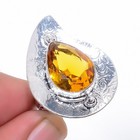 Aaa+++ Citrine Gemstone 925 Silver Plated Jewelry Ring s.7 F2542 — photo 1