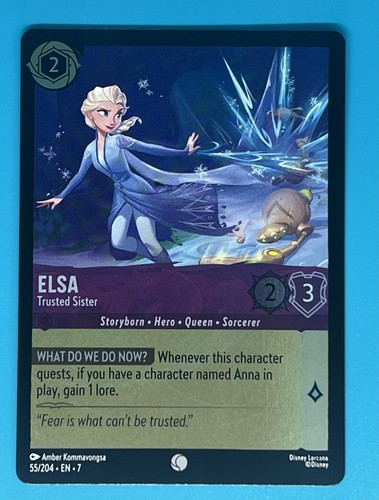 Disney Lorcana Archazia's Island Elsa Trusted Sister 55/204 Foil