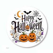 Happy Halloween Party Favors Pumpkins Scrapbook Stickers Labels Envelope Seals