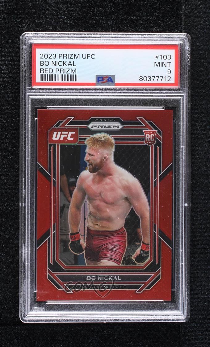 2023 Panini Prizm UFC Red Prizm 163/199 Bo Nickal #103 PSA 9 MINT 3hd