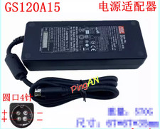 MW GS120A15-R7B 4-pin 15V 7A 105W Power Supply Adapter Charger with Plug