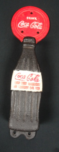 Vintage Coca Cola Cast Iron Door Handle Pull Soda Bottle Wall Decor Coke