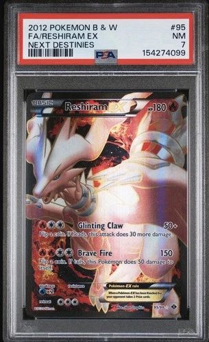 2012 Pokemon Black & White Next Destinies Reshiram EX 95 PSA 7 Full Art