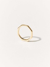 925 Sterling Silver Hexagon Ring Minimalist Stackable Geometric Band