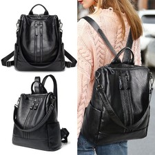 Women Girl Leather Backpack Shoulder Bag Anti-theft Purse Casual Fashion Handbag