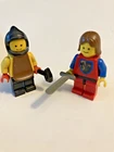 2 vintage LEGO Castle minifigures. Blacksmith and off duty knight