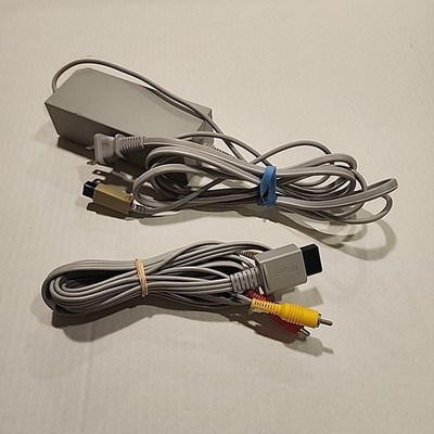 OEM Genuine Original Nintendo Wii System Console Power Cord & AV Cables Tested