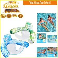 2 Pack Adult Inflatable Pool Floats Chairs Water Hammock Lounge with Headrest