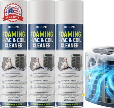 Heavy-Duty AC Coil Cleaner Foam Spray 19 oz No Rinse for Air Conditioner Mainten