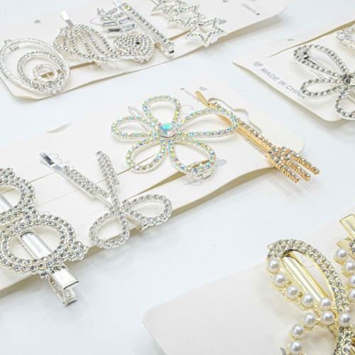 Juego de 5 piezas de clips para el cabello de estrás tijeras perlas horquilla niñas accesorios - Imagen 3 de 12