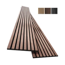 2-Pack Acoustic Wood Wall Panels - Wood Slat Wall Panels for Interior Wall De...