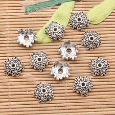70pcs tibetan silver color flowers bead cap H0393