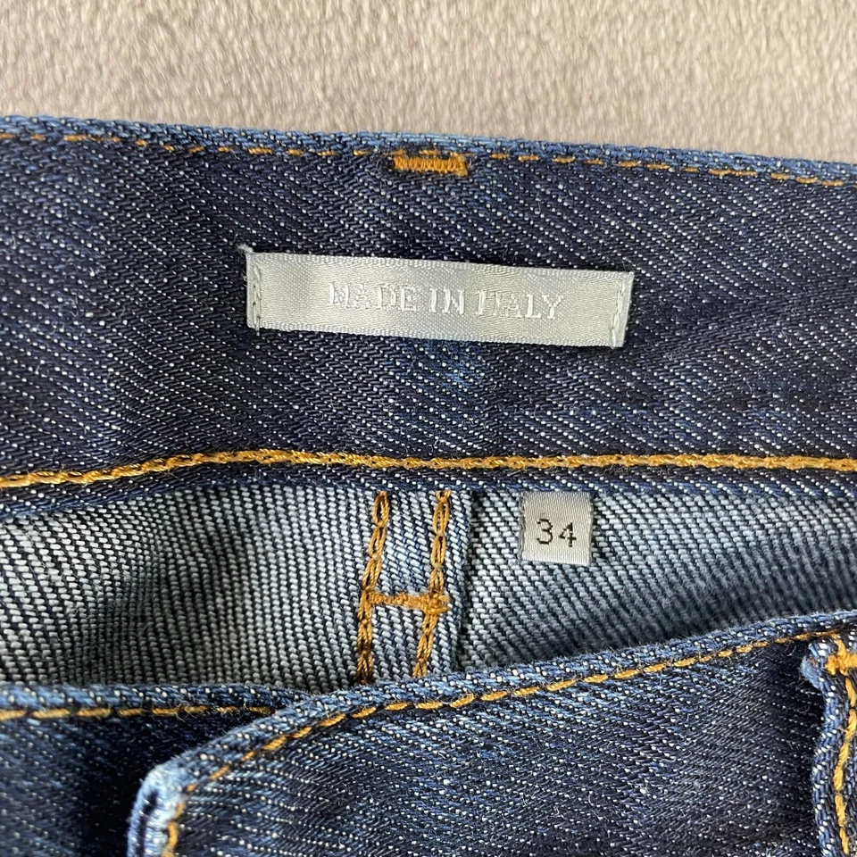 Jeans masculino Dior 34x28 azul slim fit 17,5 designer feito na Itália $1150 - Imagem 2 de 4