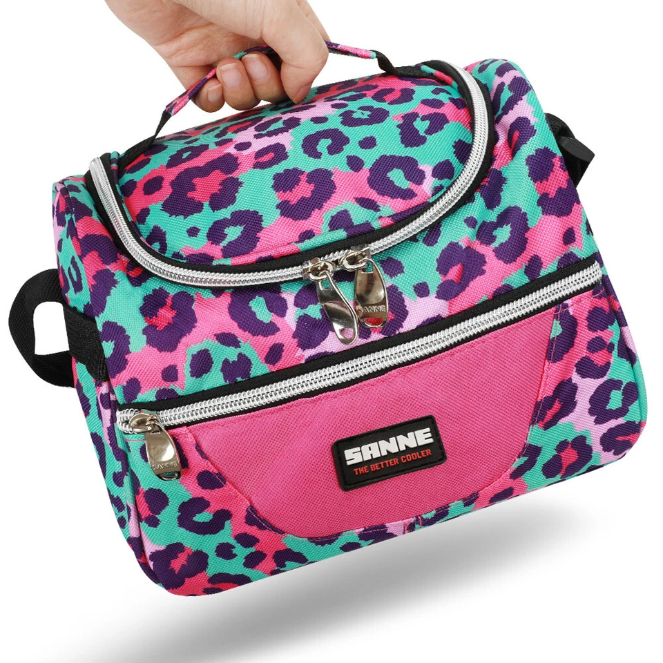 Lancheira e bolsa bento feminina e feminina com estampa de leopardo - Imagem 2 de 4