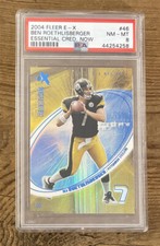 Ben Roethlisberger 2004 Fleer E-X ESSENTIAL CREDENTIALS NOW /46 Rookie PSA 8 🔥