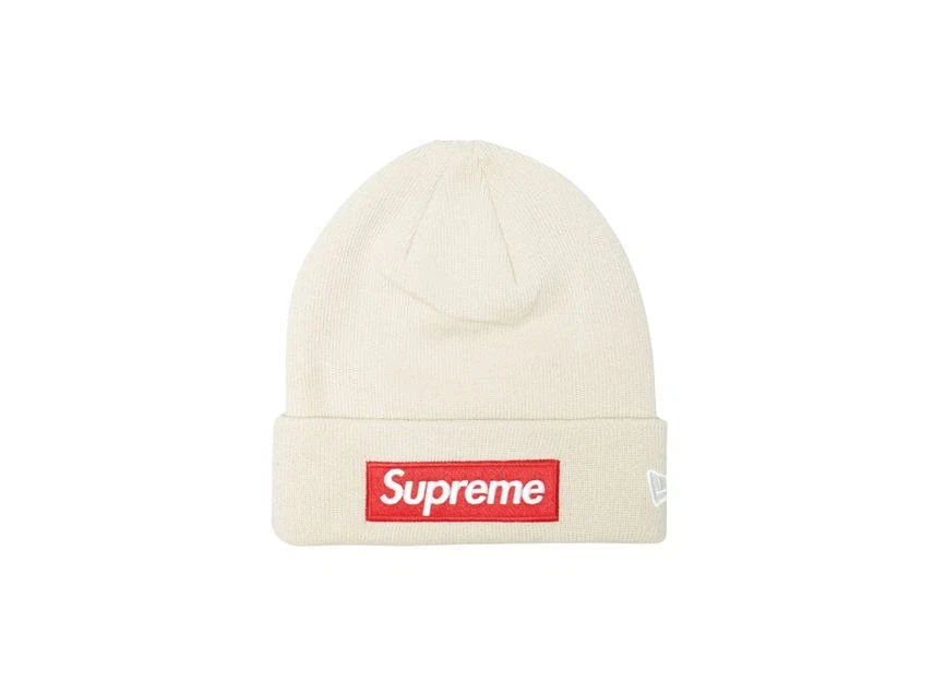 Boîte Supreme New Era Logo Beanie Stone