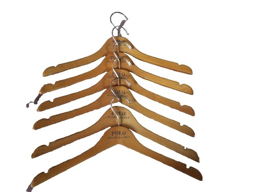 POLO Ralph Lauren LOT of 10 Dark Brown Wooden Retail Store Curved