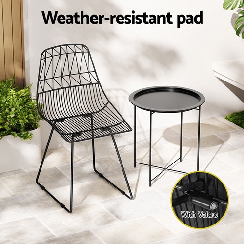 Gardeon 2PC Outdoor Dining Chairs Steel Lounge Chair Patio Garden Furniture - Picture 7 of 8
