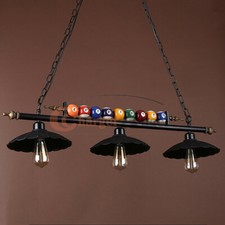 39" Hanging Pool Table Lights Fixture Billiard Pendant Lamp w/ 3 Metal Shades