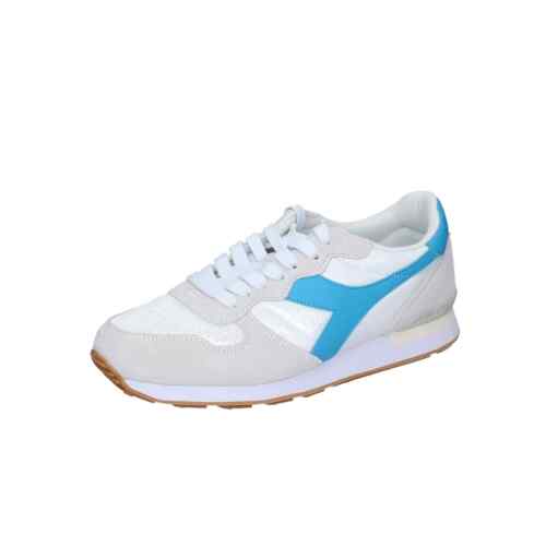 Men's Shoes DIADORA 45,5 Eu Sneakers White Suede Baby Blue Fabric EY47-45, 5 - Picture 1 of 5