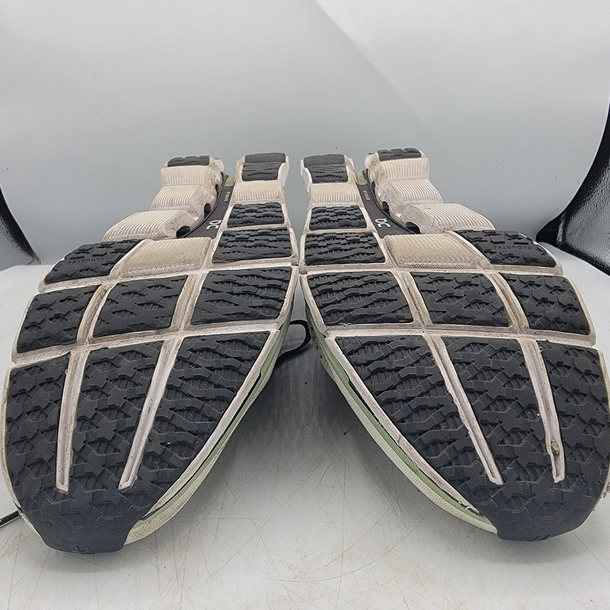 On Running Cloudboom Mens 12 White Black Green Shoes Athletic Running Walking Shoes On Running Cloudboom Max - Top4Running.com main image 2