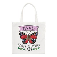 Beware VerrüCkt Schmetterling Damen Regular Tragetasche Tier Lustig Shopper