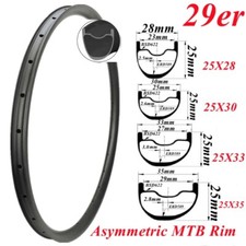 Superlight 29er Mountain Bike Carbon Rims Asymmetric Tubeless Bicycle Wheels 28H