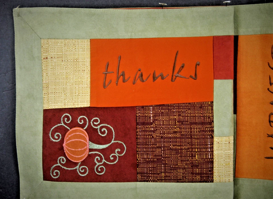 Table Runner Patchwork Fall Harvest Thanksgiving Inspired Treasures 14”x 72” - Image 3 of 4