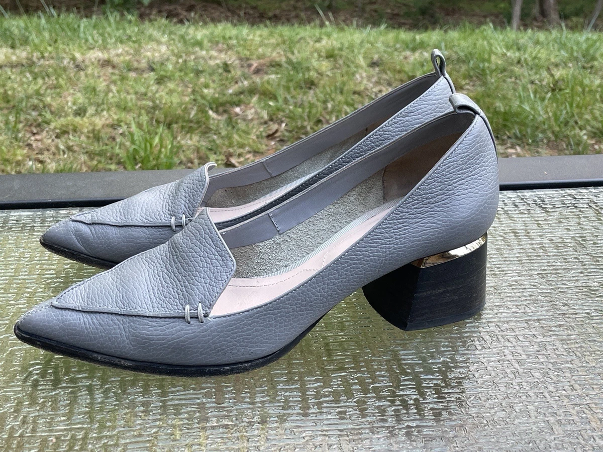 $695 Nicholas Kirkwood Beya Women’s Sz 40 Gray Leather Block Heels Made In  Italy