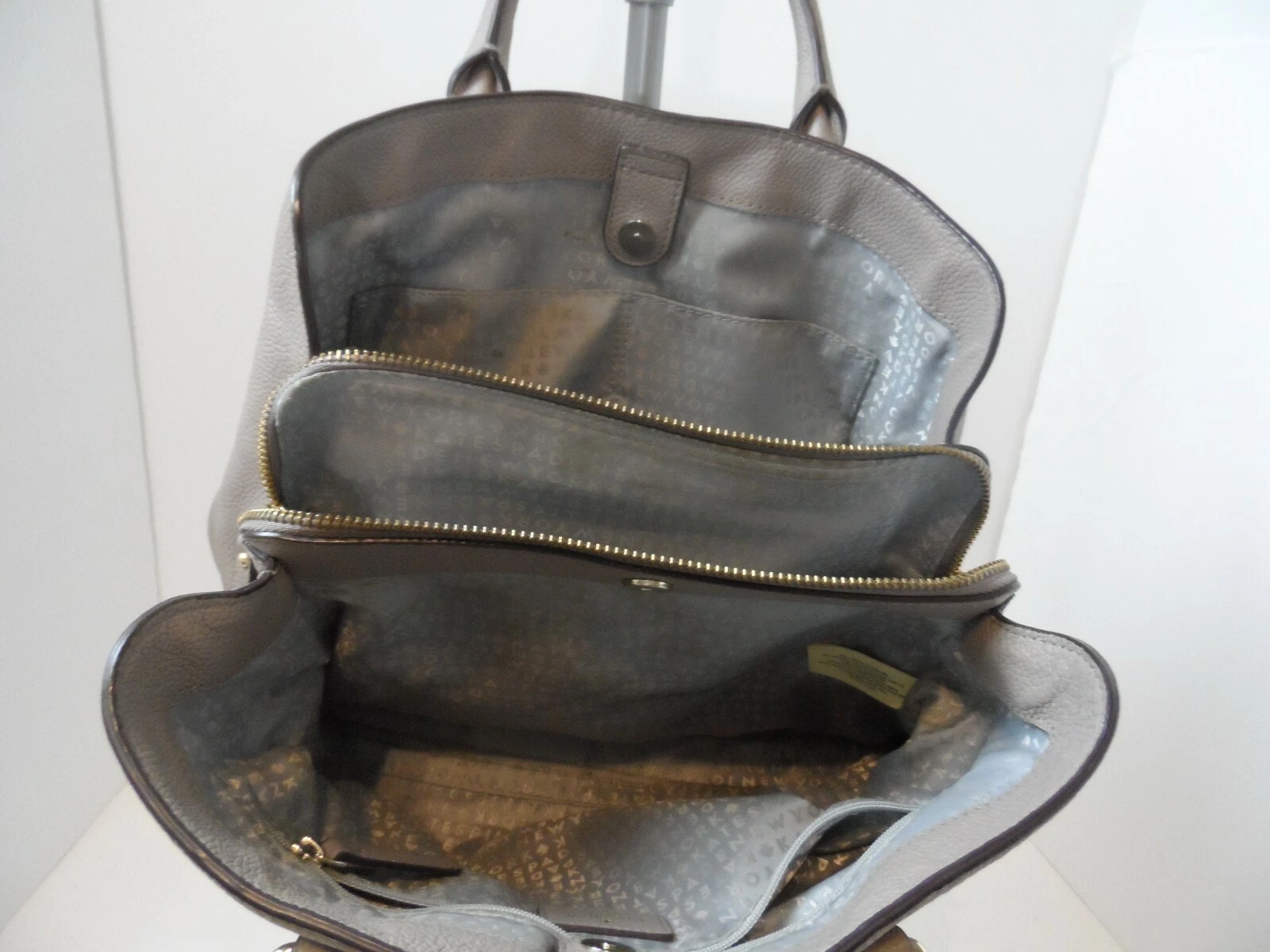 Borsa a tracolla Kate Spade beige marrone in pelle con ciottoli borsa a mano 11 5" x 9" x 5 25"