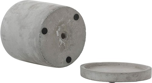 2er Set 4 Zoll grau unglasiert Zement Sukkulenten Übertopf Topf mit abnehmbarer Untertasse - Bild 6 von 7