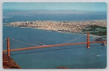Aerial View of Golden Gate Bridge San Franciso CA California Postcard