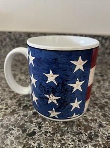 1 Warren Kimble Colonial Coffee Mug Cup Sakura NY AMERICAN FLAG 12 Oz