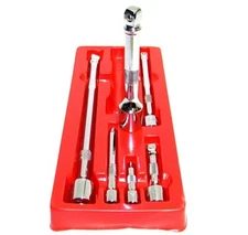 6 pcs extension bar wobble type ratchet socket 1/4" 3/8" 1/2" drive set crv