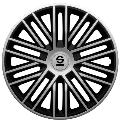 Radkappen Radzierblenden Radblenden Sparco Bergamo 15-Zoll Silber/Schwarz Satz