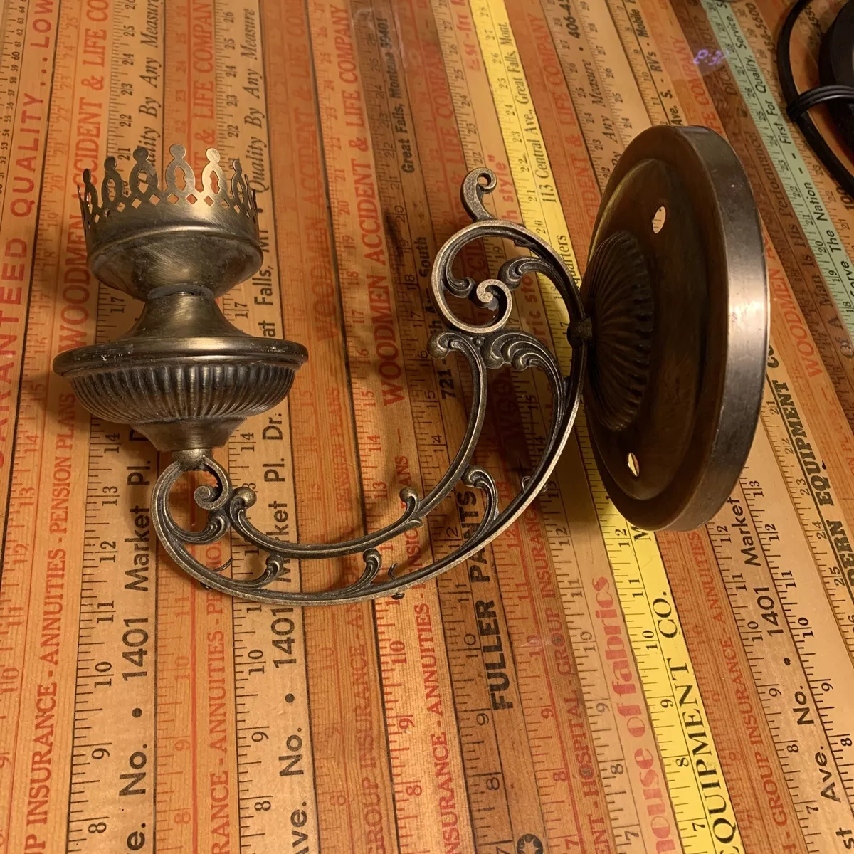 Vintage oil lamp wall sconce discount
