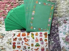Vintage Children’s Christmas Toys Stationery/ Stickers Set  Current Inc.1985 NOS