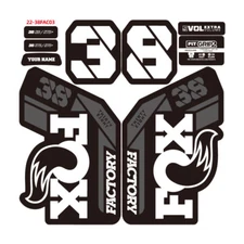 2022 FOX 38 AM FACTORY Fork Sticker MTB Bike Custom Rider Name Decals white gray