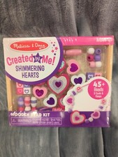 Melissa Doug Created By Me Shimmering Hearts Wooden Bead Kit Ages 4 New