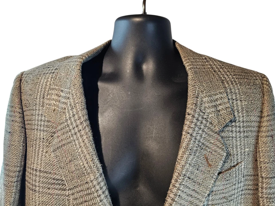 Blazer Para Hombre De Colección Gucci Tweed 2 Botones Satinado Monograma Forrado Talla EUR 52/7 US 42R Foto 2 de 4