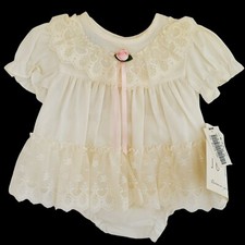 SEARS Jo Lene Girl's 6-9 Months Christening Baptism Dress Bloomer White Lace NWT