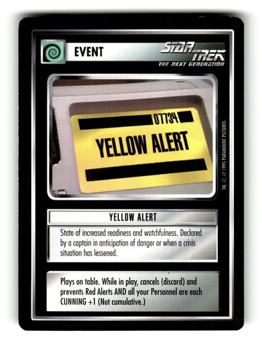 1995 Star Trek Black Border Alternate Universe Card Yellow Alert