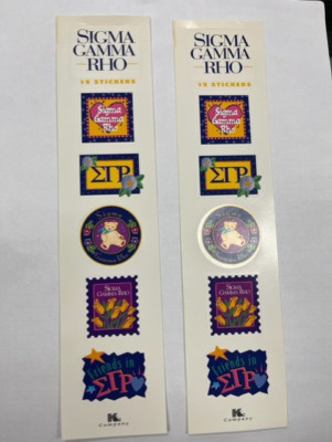 Sigma Gamma Rho Set of 12 Stickers Outside Window/Opaque Surface, VINTAGE