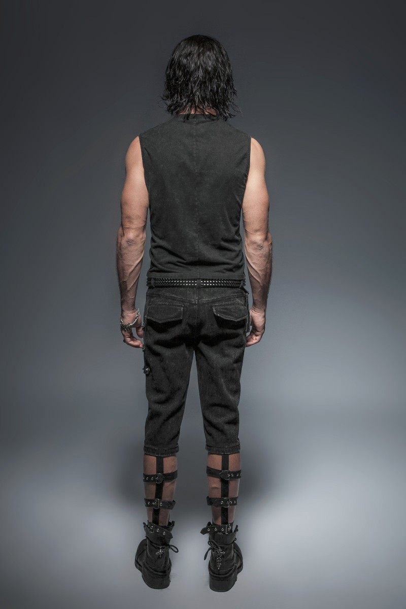 Punk Rave T-Shirt Mens Top Steampunk Gothic visual kei Vest
